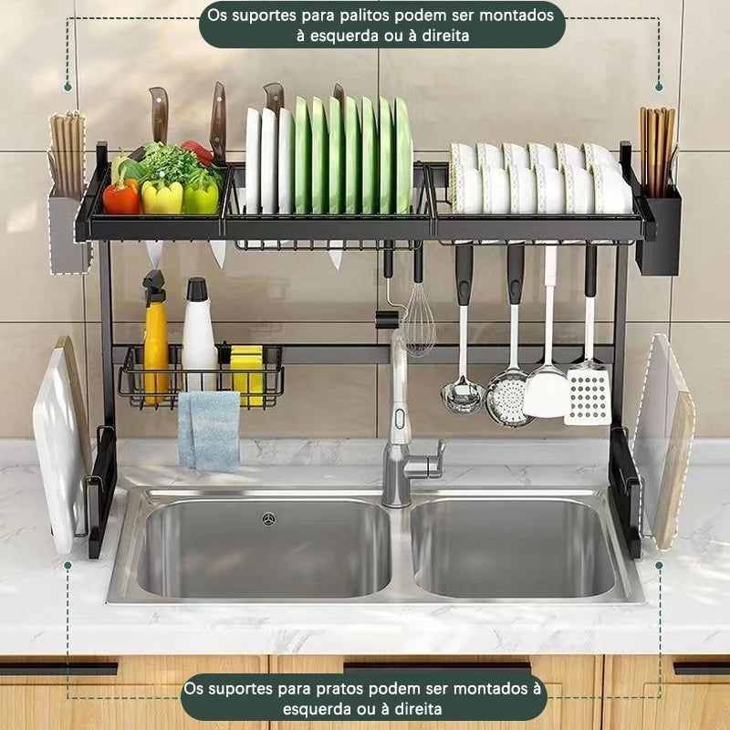 Suporte para pia de cozinha de aço inoxidável premium - BrazilStory