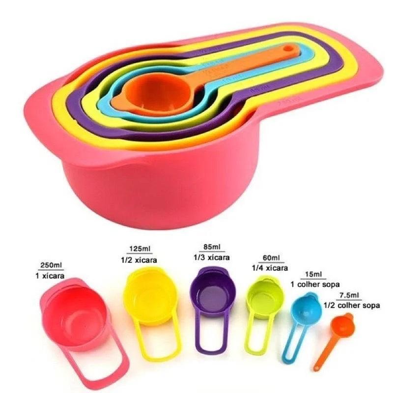 Kit 6 Peças Medidoras Cozinha E Confeitaria - BrazilStory
