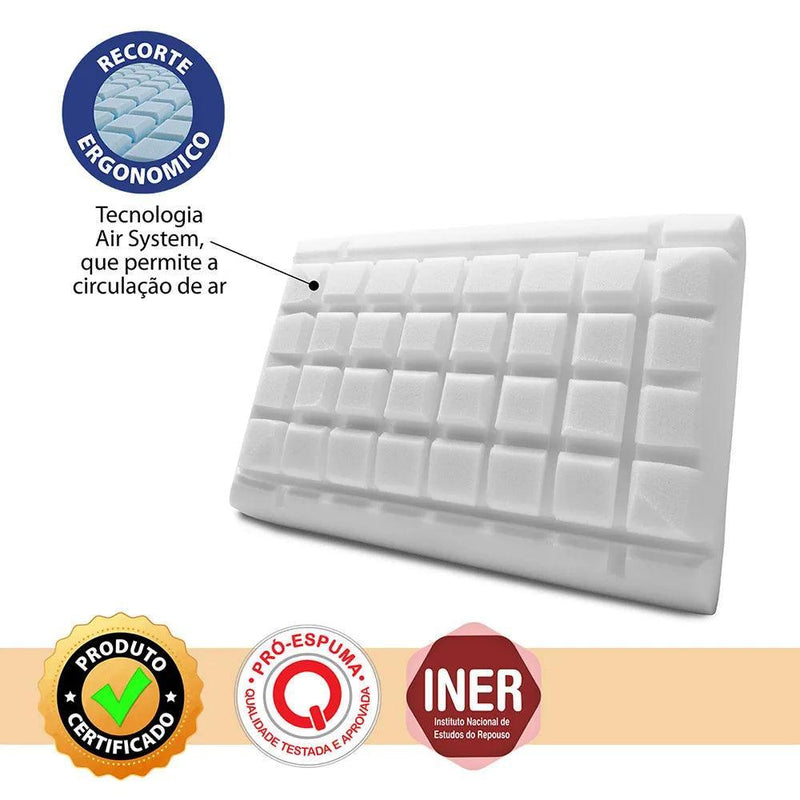 Travesseiro premium de espuma ortopédica, com capa em Ziper - BrazilStory