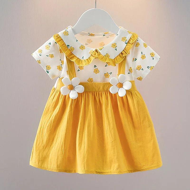 Vestido com gola boneca para menina - BrazilStory