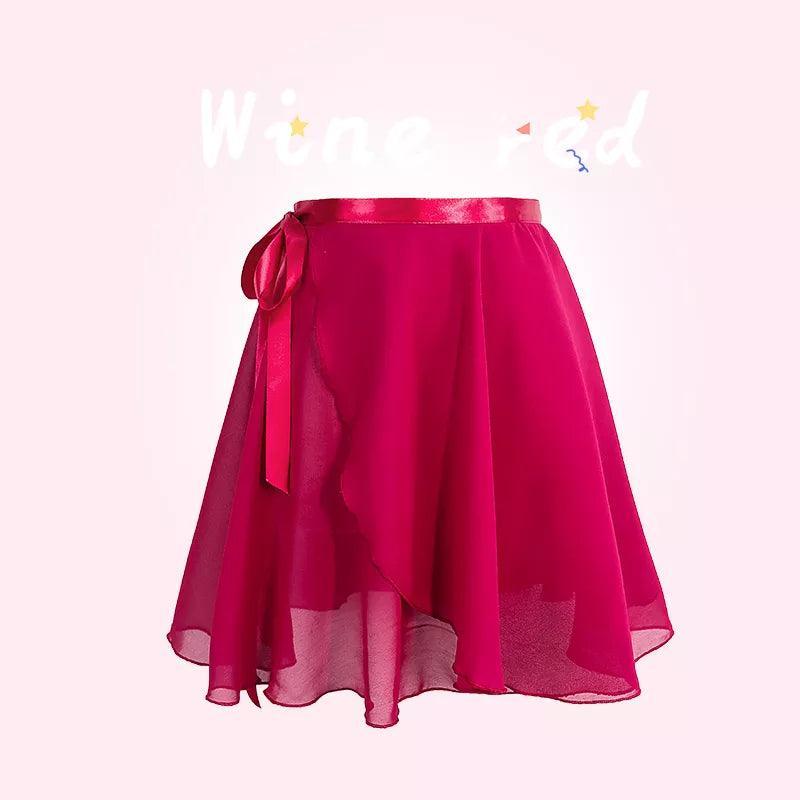 Saias de dança chiffon, collant com renda, para meninas, prática de balé - BrazilStory