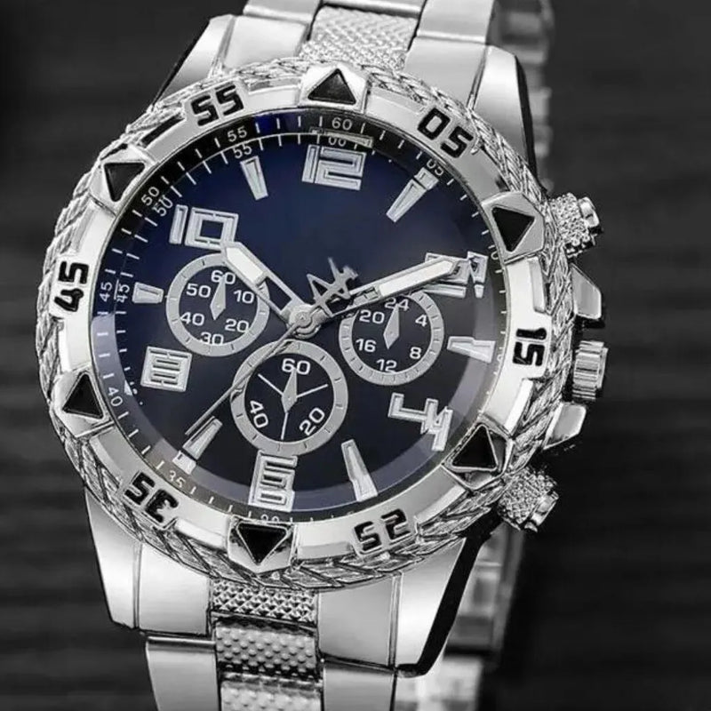 Relógio Masculino Metal Pallyjane Prata, a Prova D'Água com Led Master