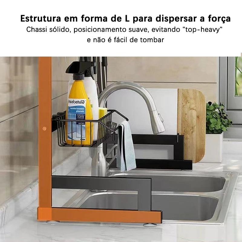 Suporte para pia de cozinha de aço inoxidável premium - BrazilStory