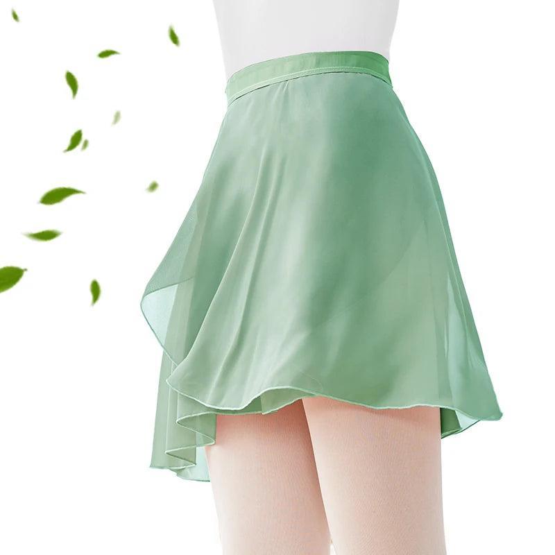 Saias de dança chiffon, collant com renda, para meninas, prática de balé - BrazilStory