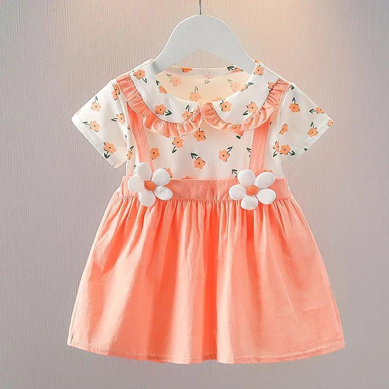 Vestido com gola boneca para menina - BrazilStory