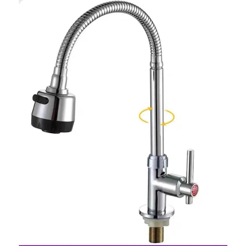 Torneira Gourmet Cozinha Pia de Parede Tubo Flexível Aço Inoxidável 1/4 - BrazilStory