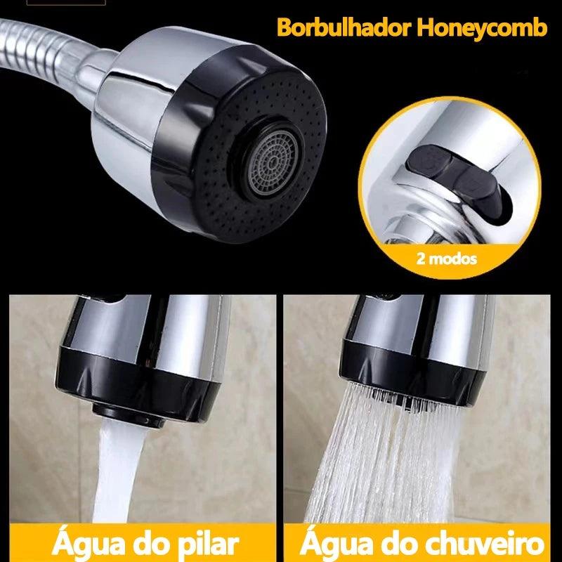 Torneira Gourmet Cozinha Pia de Parede Tubo Flexível Aço Inoxidável 1/4 - BrazilStory