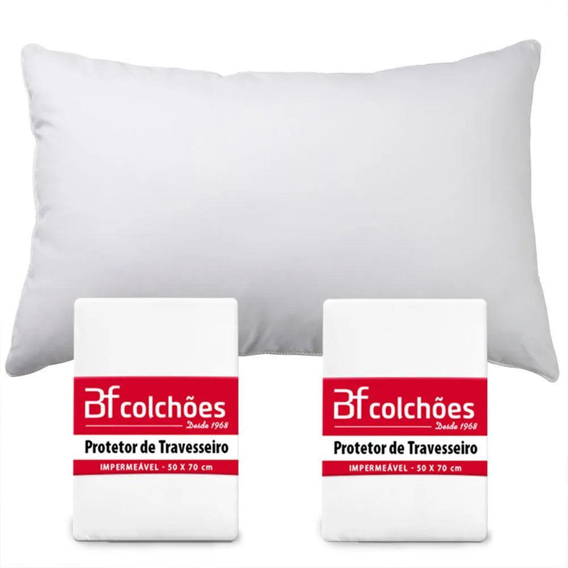 Kit de colchão BF 50x70cm 2 capas protetor de travesseiro impermeável C / capa com zíper - BrazilStory