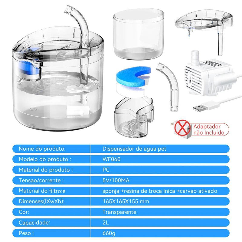 Fonte de água 2L, automático com sensor inteligente - BrazilStory