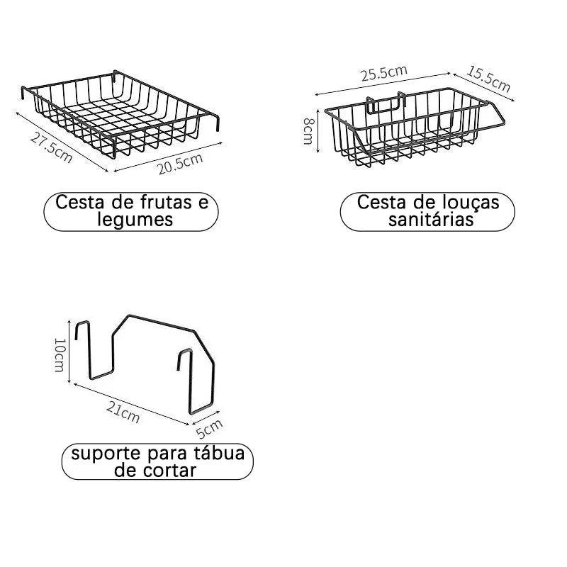 Suporte para pia de cozinha de aço inoxidável premium - BrazilStory