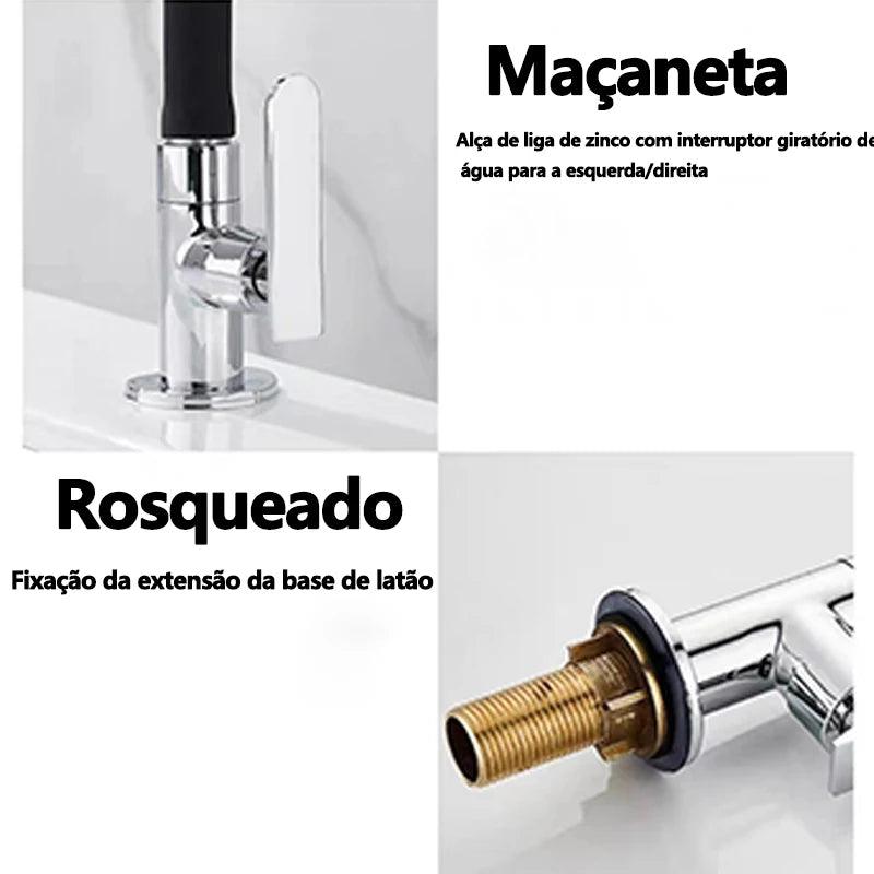 Torneira de luxo flexível de parede com corpo de silicone preto - BrazilStory