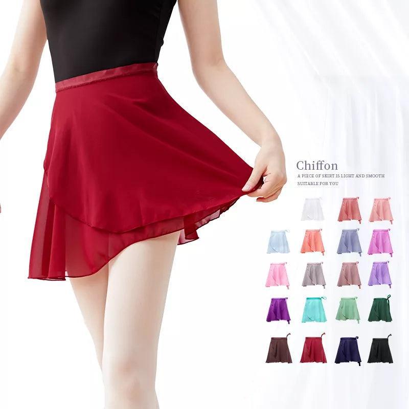Saias de dança chiffon, collant com renda, para meninas, prática de balé - BrazilStory