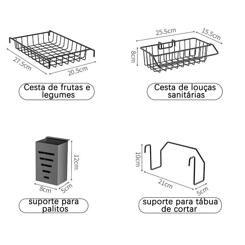 Suporte para pia de cozinha de aço inoxidável premium - BrazilStory