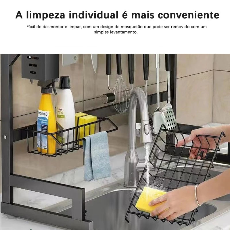 Suporte para pia de cozinha de aço inoxidável premium - BrazilStory