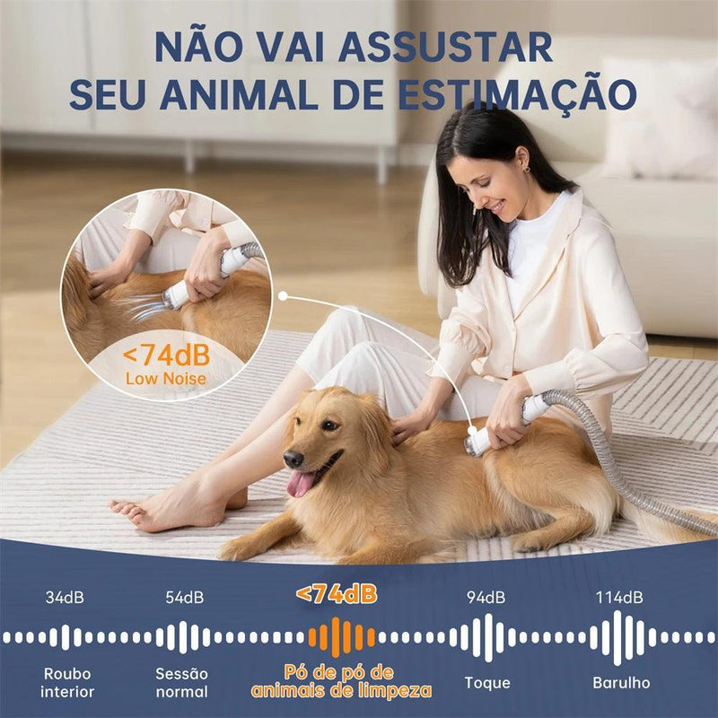 kit aspirador multifuncional 5 em 1 para cães e gatos, para aspirar e tosar pelos. - BrazilStory