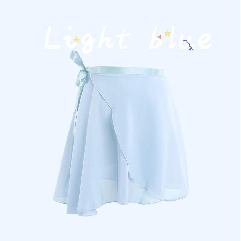 Saias de dança chiffon, collant com renda, para meninas, prática de balé - BrazilStory