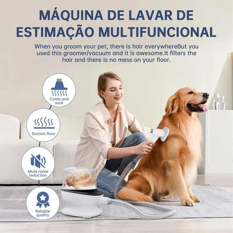 kit aspirador multifuncional 5 em 1 para cães e gatos, para aspirar e tosar pelos. - BrazilStory