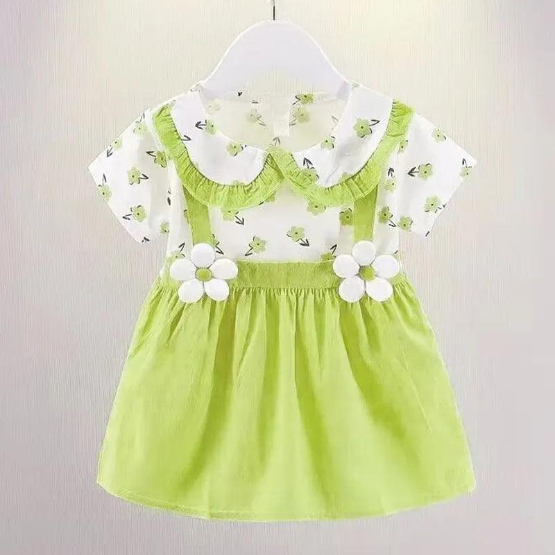 Vestido com gola boneca para menina - BrazilStory