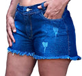 Kit 2 Short Jeans Feminino, Cintura Alta Com Bolso - BrazilStory