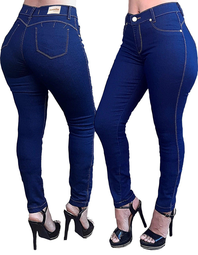 Kit 2 Calças Jeans Feminina com Lycra Cintura Alta Empina BUMBUM - BrazilStory