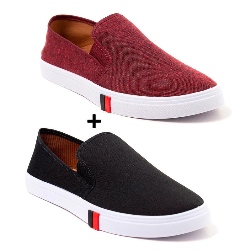 Kit 2 Pares de Tênis Masculino Iate Slip On Sem Cadarço Comfort Casual - BrazilStory
