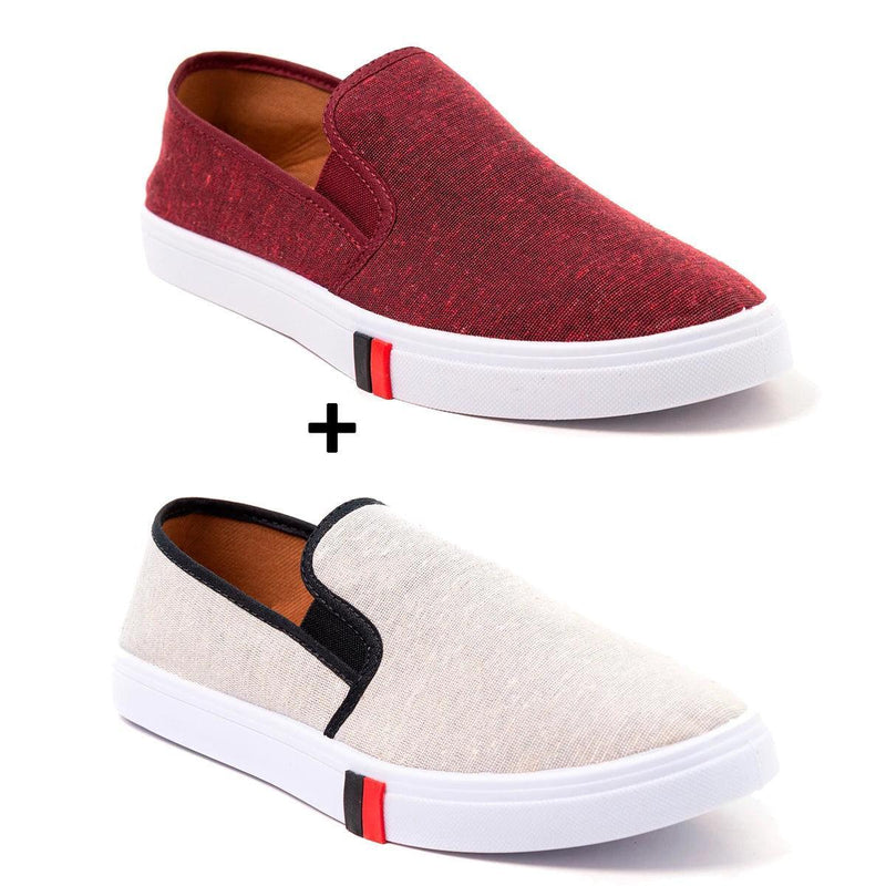 Kit 2 Pares de Tênis Masculino Iate Slip On Sem Cadarço Comfort Casual - BrazilStory