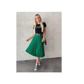Saia Midi Plissada em Malha Crepe Moda Evangélica Feminina - com Forro - Helanca Light - BrazilStory