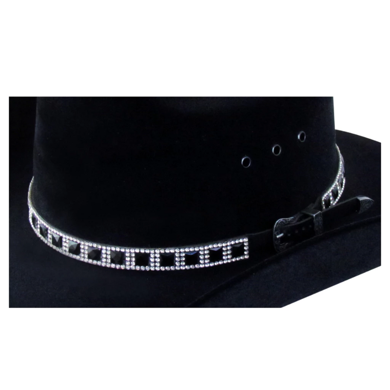 Chapéu Country Feminino Preto banda brilho