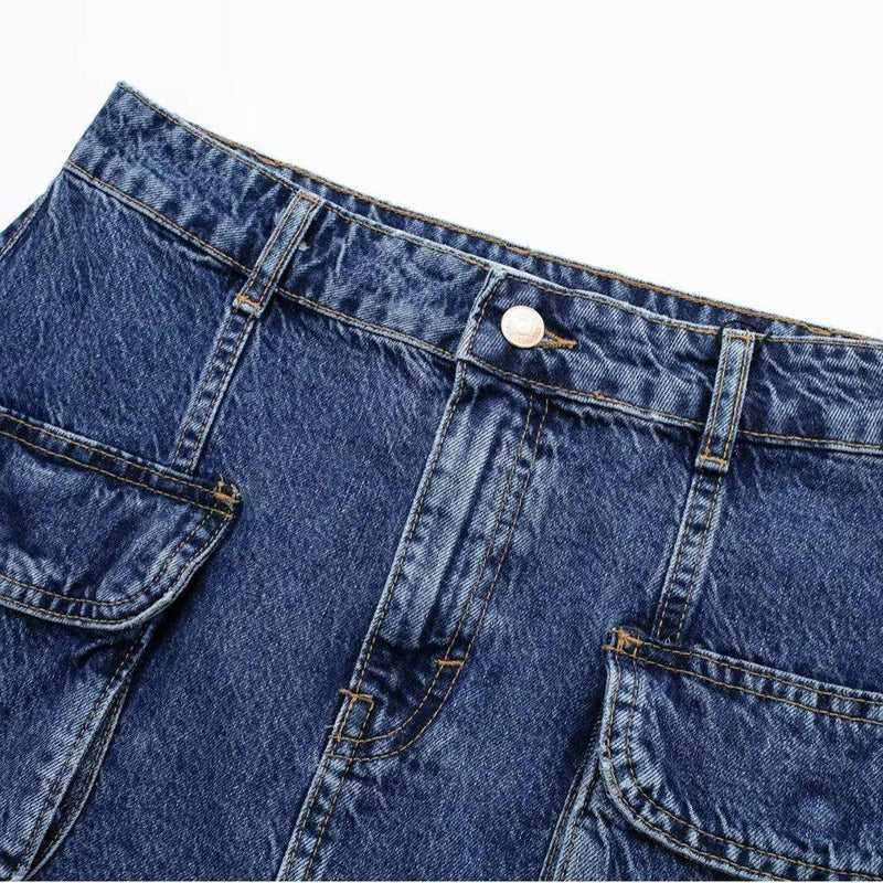 Saia Jeans com Bolsos - BrazilStory