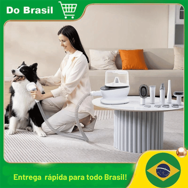 kit aspirador multifuncional 5 em 1 para cães e gatos, para aspirar e tosar pelos. - BrazilStory